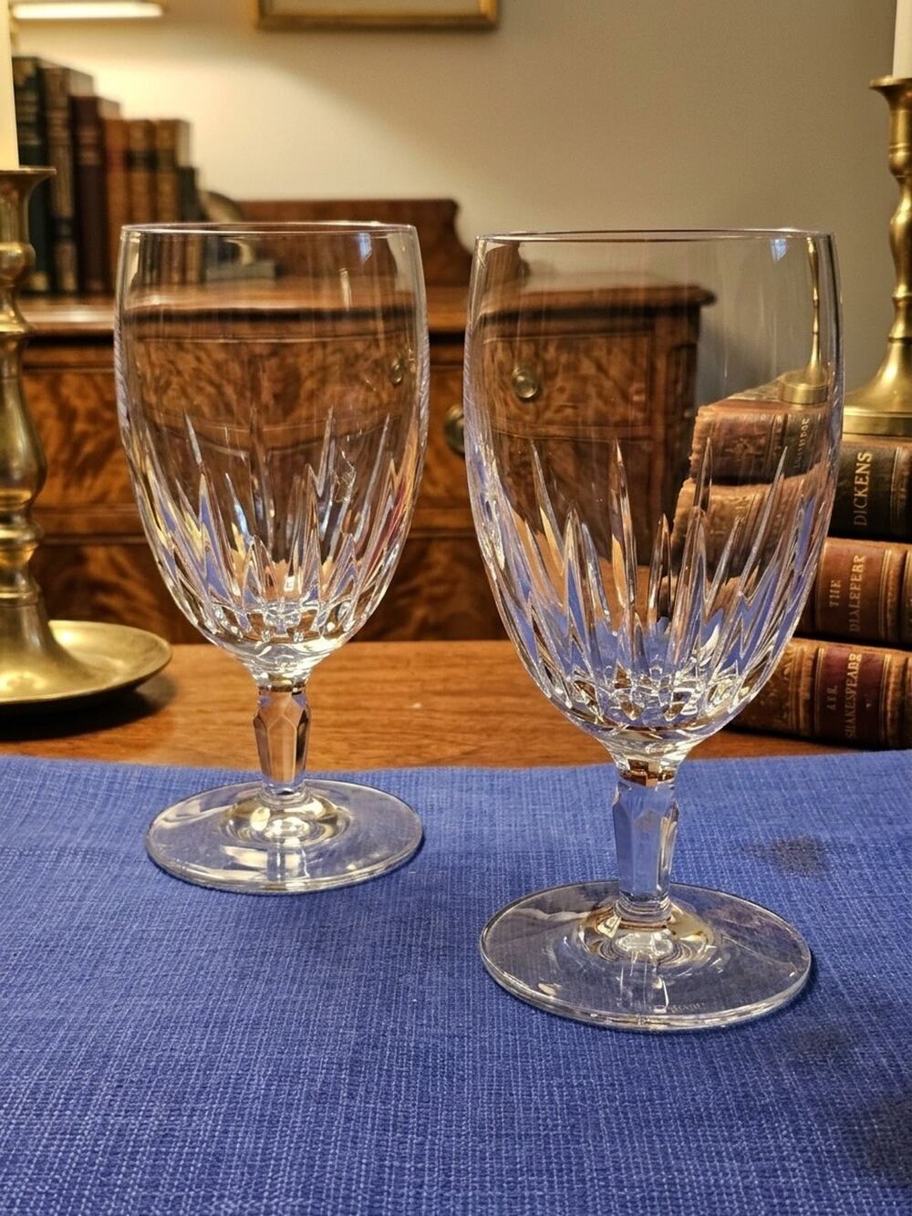 Set 2 Vintage Waterford Crystal WYNNEWOOD Iced Tea Glasses 6 3/4" Signed RARE